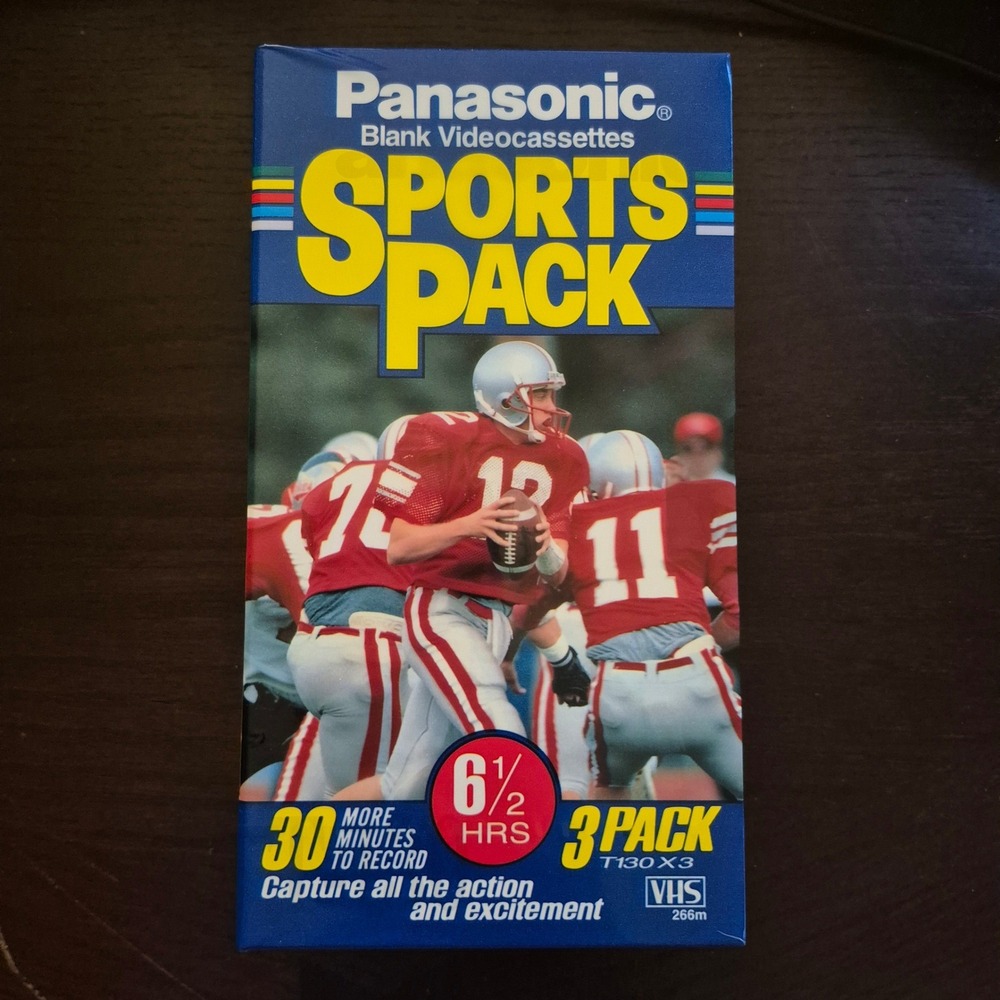 Panasonic Sports 3 Pack Blank VHS T130 Sealed 6.5 Hours NV-T130ZUP3 Made Japan